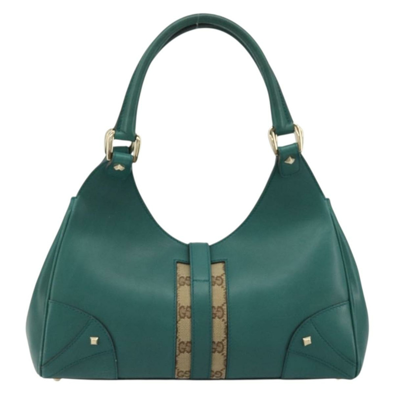 【日本直送】GUCCI 全新 Jerky 單肩包，皮革材質，綠色/金色，貨號 124407，正品編號 175619A-2