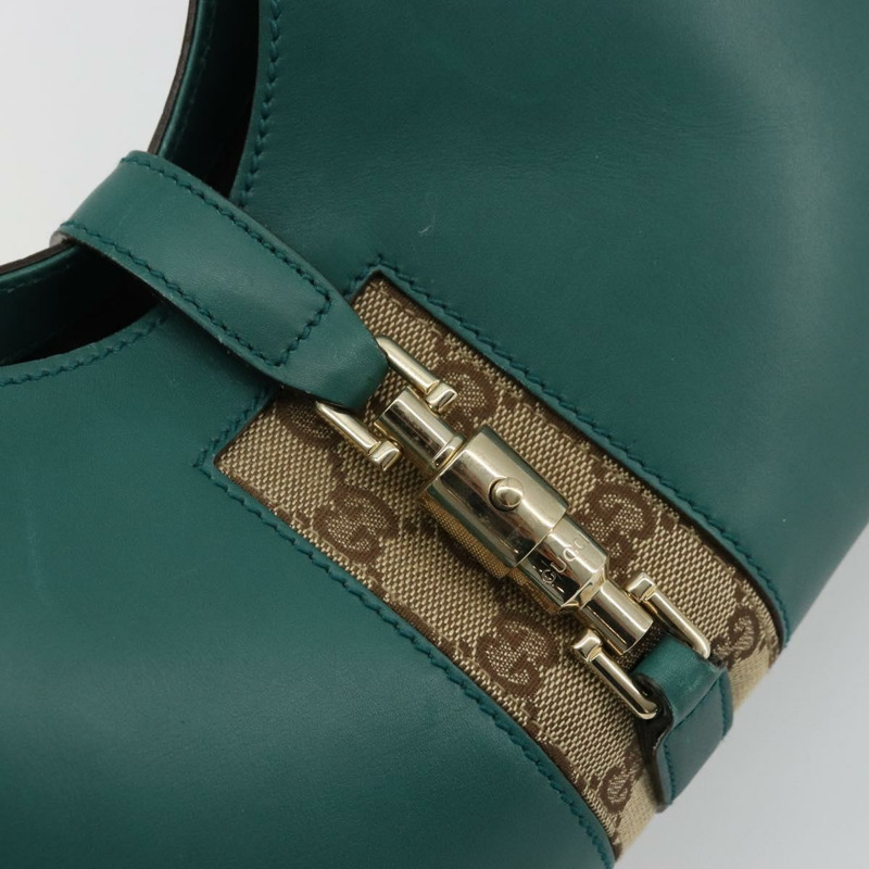 【日本直送】GUCCI 全新 Jerky 單肩包，皮革材質，綠色/金色，貨號 124407，正品編號 175619A-13