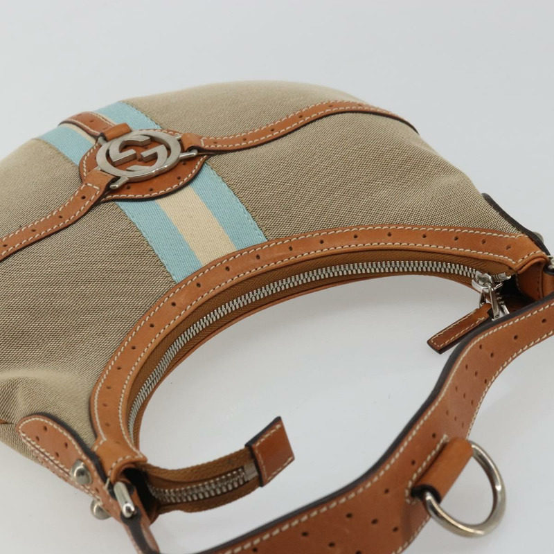 【日本直送】GUCCI帆布肩背包 米色 銀色 114869 正品 175232A-5