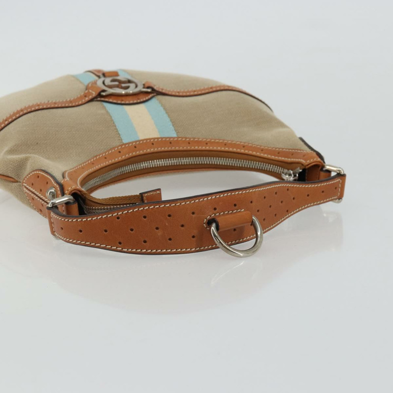 【日本直送】GUCCI帆布肩背包 米色 銀色 114869 正品 175232A-6