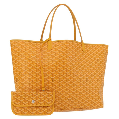GOYARD 人字紋 Saint Louis GM 手提包 PVC 黃色 正品 165566SM