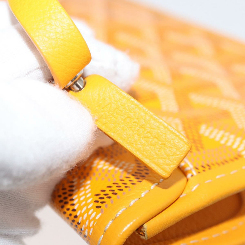 【日本直送】GOYARD 人字紋 Saint Louis GM 手提包 PVC 黃色 正品 165566SM-24