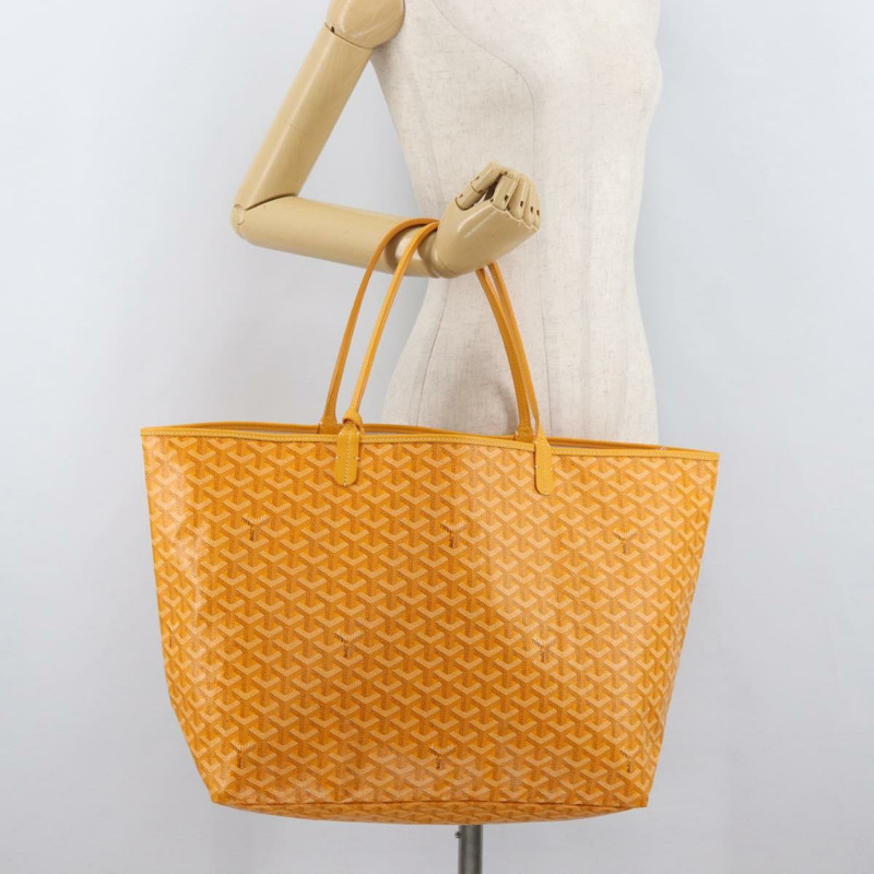 【日本直送】GOYARD 人字紋 Saint Louis GM 手提包 PVC 黃色 正品 165566SM-25