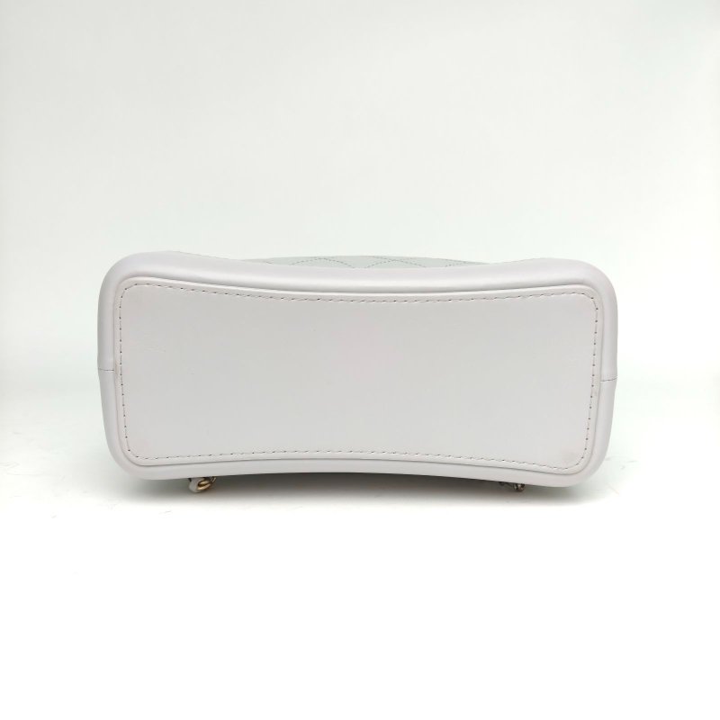 CHANEL GABRIELLE流浪雙肩包中號灰色牛皮29開金銀扣肩背包-4