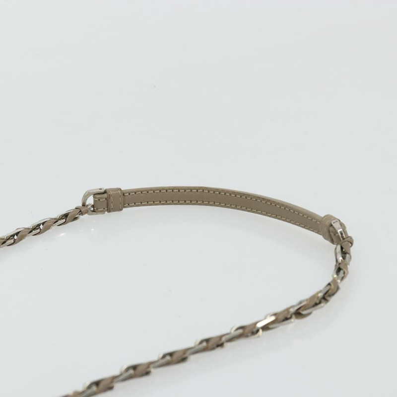 【日本直送】FENDI 鏈條 Trebuquette 單肩包 皮革 米色 銀色 正品 ka3885A-7