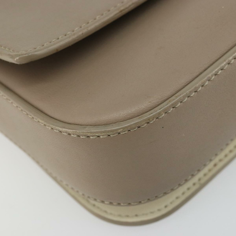 【日本直送】FENDI 鏈條 Trebuquette 單肩包 皮革 米色 銀色 正品 ka3885A-10