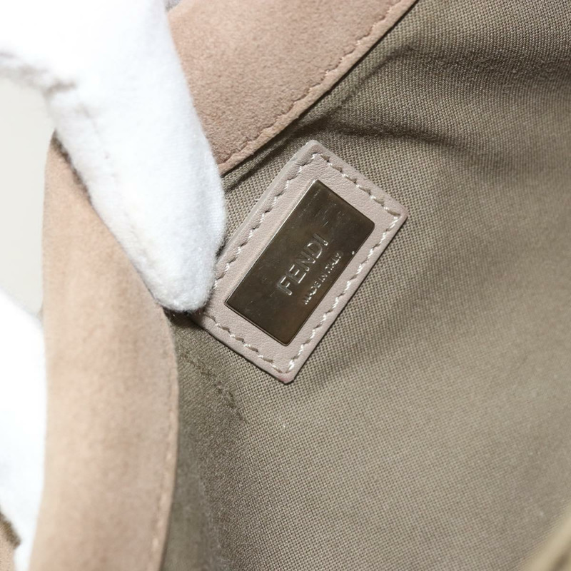 【日本直送】FENDI 鏈條 Trebuquette 單肩包 皮革 米色 銀色 正品 ka3885A-15