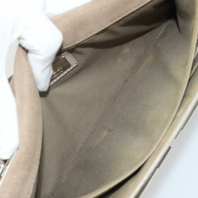 【日本直送】FENDI 鏈條 Trebuquette 單肩包 皮革 米色 銀色 正品 ka3885A-19