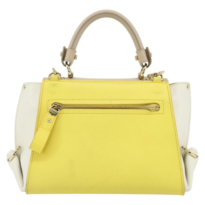 【日本直送】Salvatore Ferragamo Gancini 手提包 皮革 2way 黃金 Auth ka3925A-2