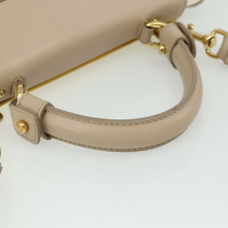 【日本直送】Salvatore Ferragamo Gancini 手提包 皮革 2way 黃金 Auth ka3925A-6