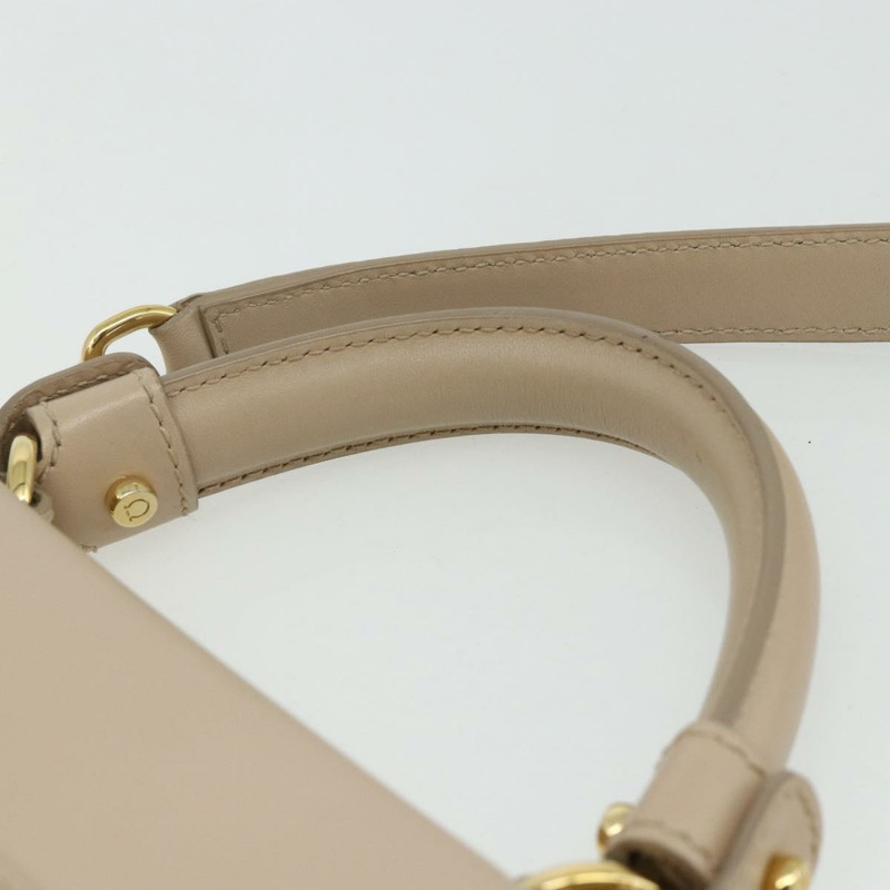 【日本直送】Salvatore Ferragamo Gancini 手提包 皮革 2way 黃金 Auth ka3925A-7