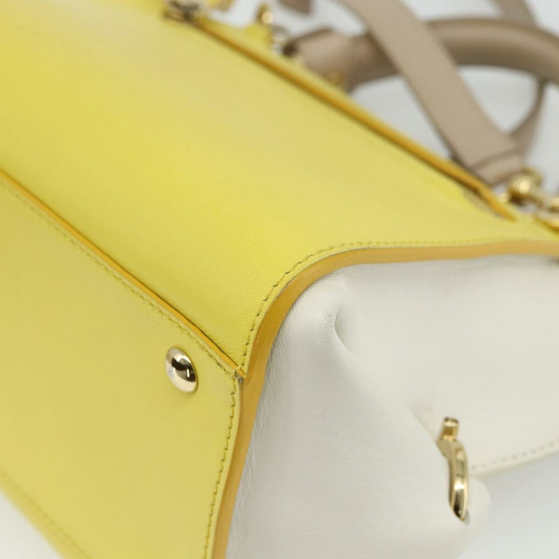 【日本直送】Salvatore Ferragamo Gancini 手提包 皮革 2way 黃金 Auth ka3925A-13