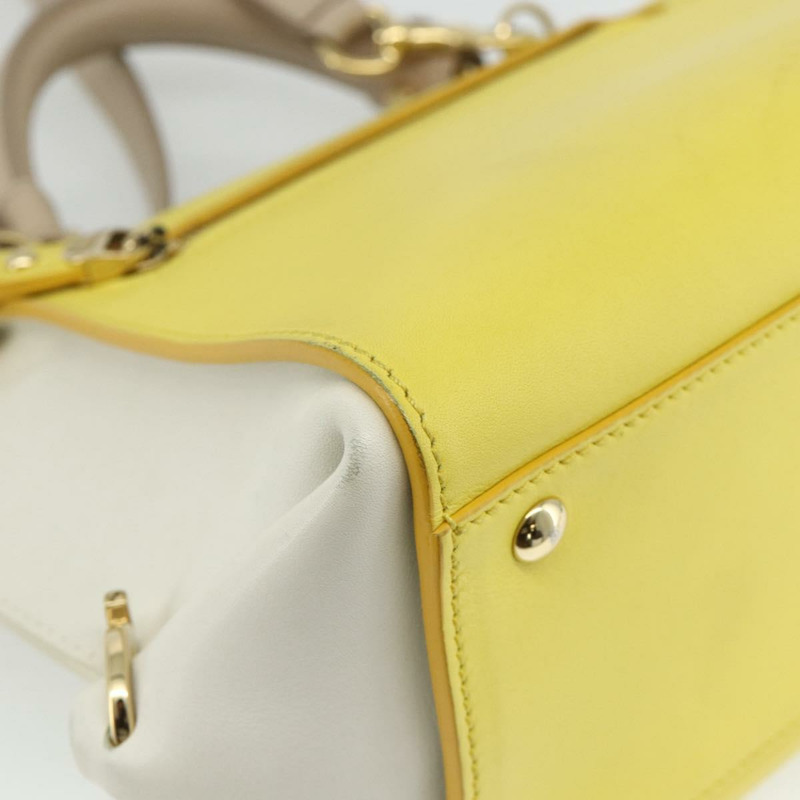 【日本直送】Salvatore Ferragamo Gancini 手提包 皮革 2way 黃金 Auth ka3925A-14