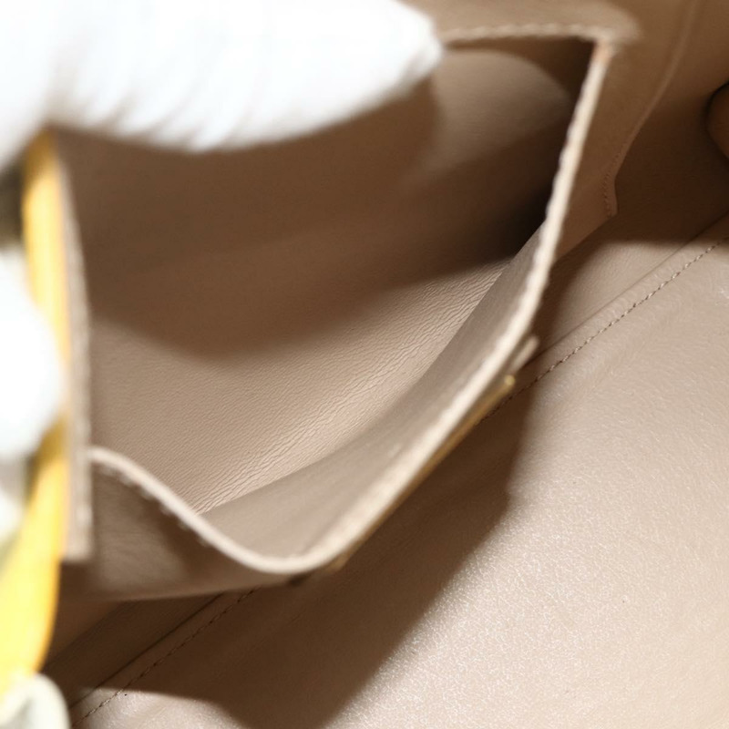 【日本直送】Salvatore Ferragamo Gancini 手提包 皮革 2way 黃金 Auth ka3925A-22