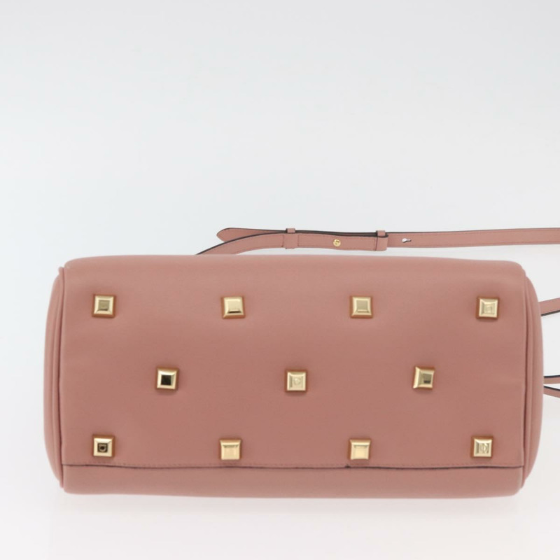 【日本直送】Salvatore Ferragamo Gancini 手提包 皮革 2way 粉金配色 Auth ka3924A-10