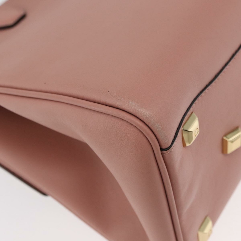 【日本直送】Salvatore Ferragamo Gancini 手提包 皮革 2way 粉金配色 Auth ka3924A-13