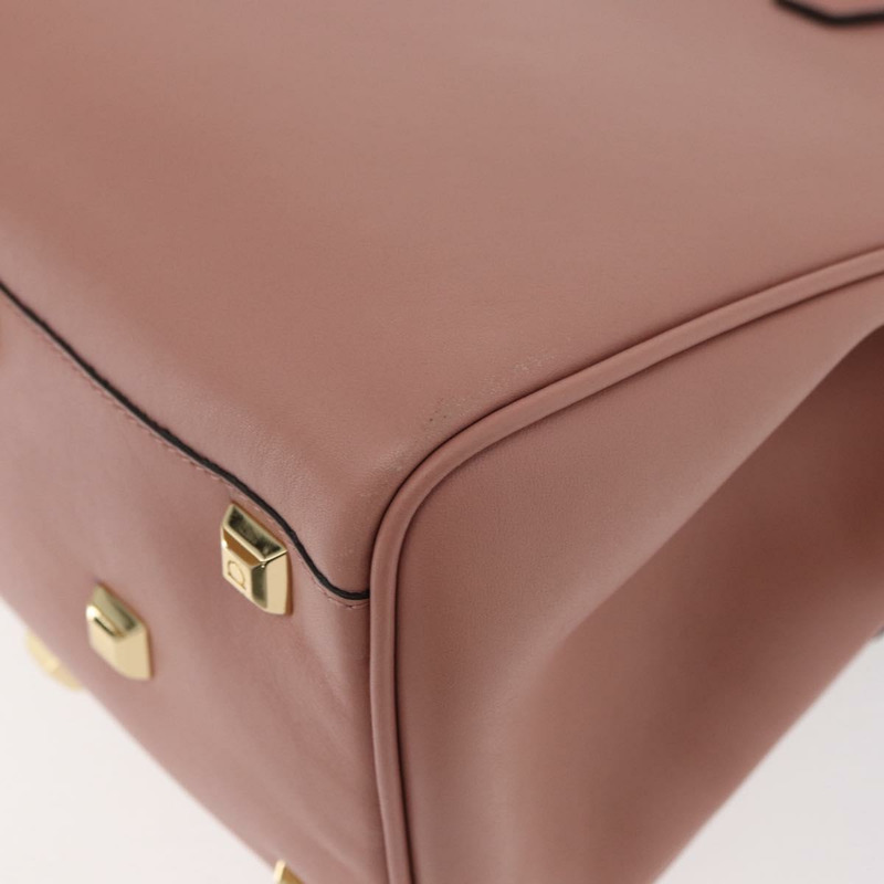 【日本直送】Salvatore Ferragamo Gancini 手提包 皮革 2way 粉金配色 Auth ka3924A-14