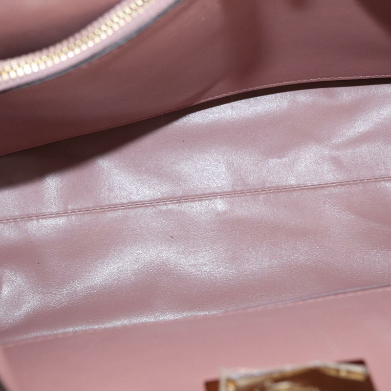 【日本直送】Salvatore Ferragamo Gancini 手提包 皮革 2way 粉金配色 Auth ka3924A-17