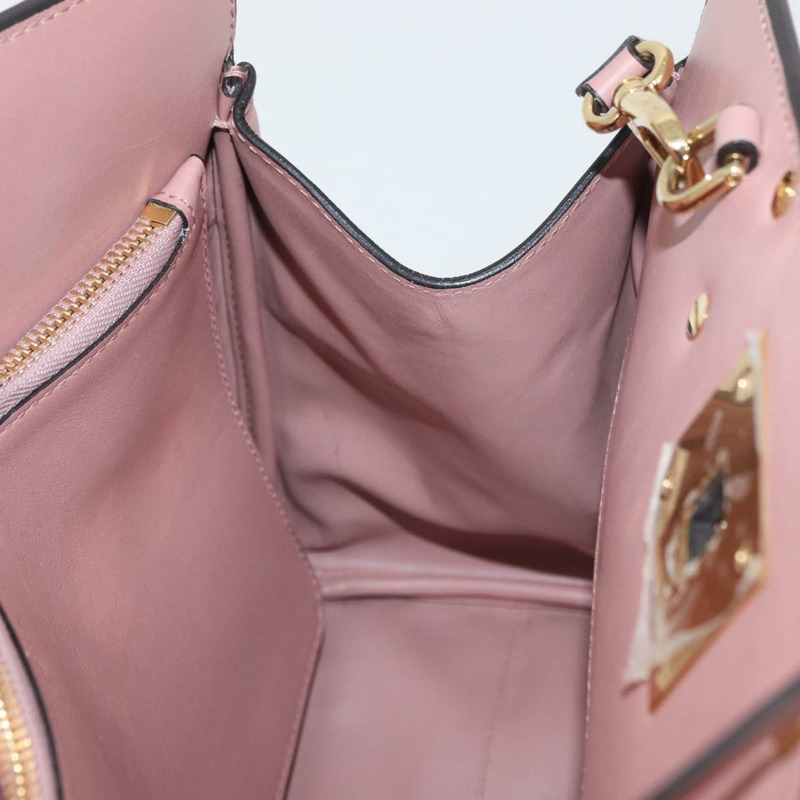 【日本直送】Salvatore Ferragamo Gancini 手提包 皮革 2way 粉金配色 Auth ka3924A-18