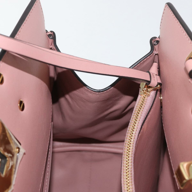 【日本直送】Salvatore Ferragamo Gancini 手提包 皮革 2way 粉金配色 Auth ka3924A-19