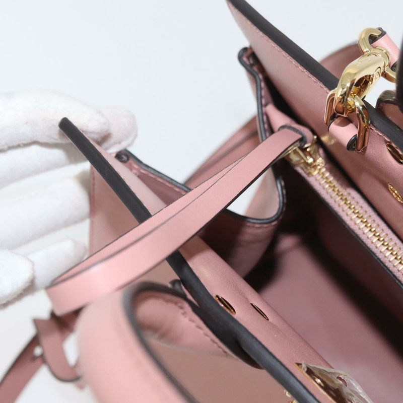 【日本直送】Salvatore Ferragamo Gancini 手提包 皮革 2way 粉金配色 Auth ka3924A-20