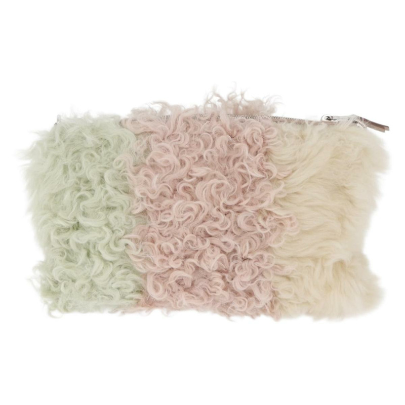 【日本直送】Miu Miu 鏈條單肩包 毛絨粉紅色銀色 正品 174917V-1