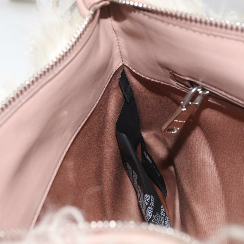 【日本直送】Miu Miu 鏈條單肩包 毛絨粉紅色銀色 正品 174917V-20