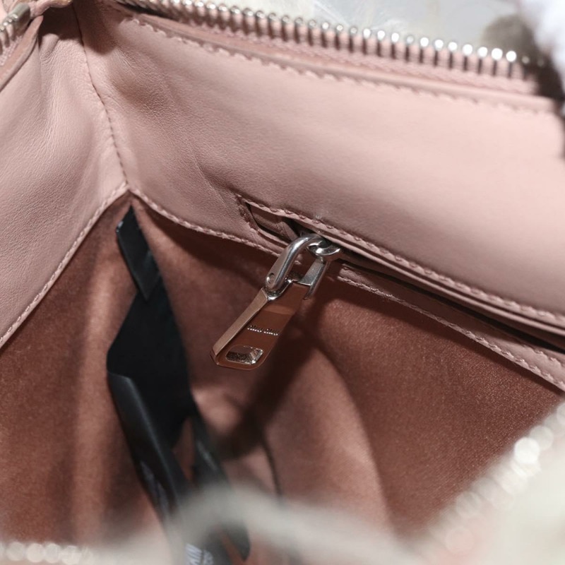 【日本直送】Miu Miu 鏈條單肩包 毛絨粉紅色銀色 正品 174917V-21