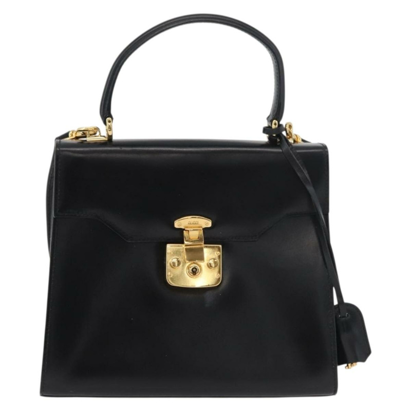 【日本直送】GUCCI Ready Lock 手提包 皮革 2way 黑色 金色 000 1951 0258 Auth mr2383A-1