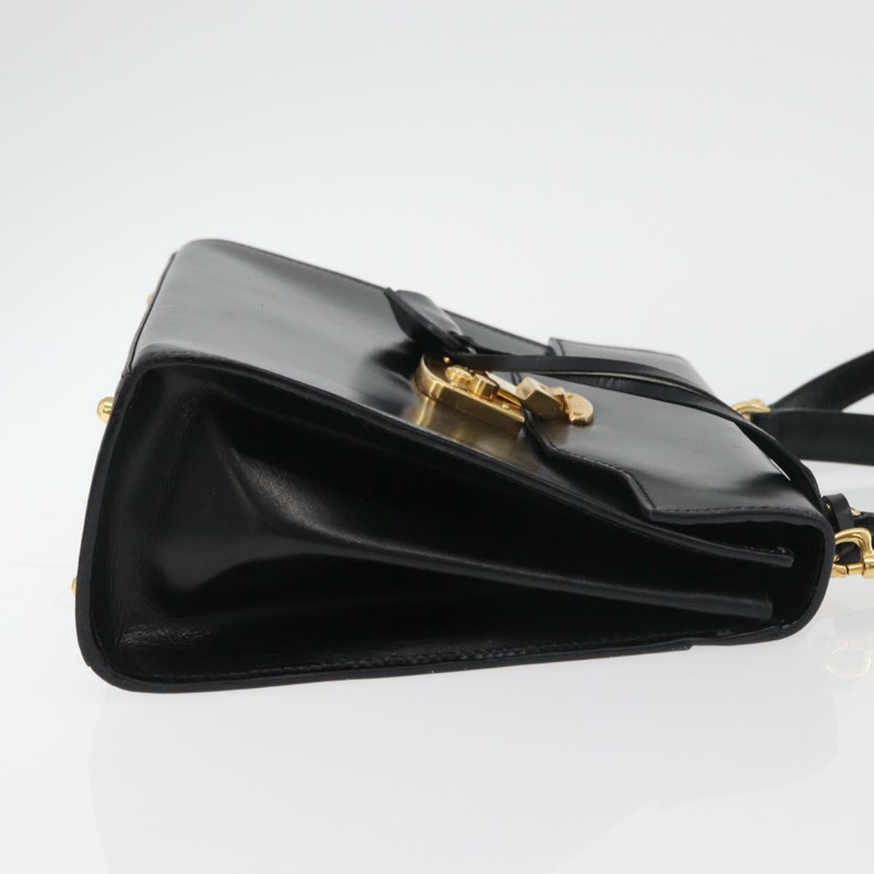 【日本直送】GUCCI Ready Lock 手提包 皮革 2way 黑色 金色 000 1951 0258 Auth mr2383A-3