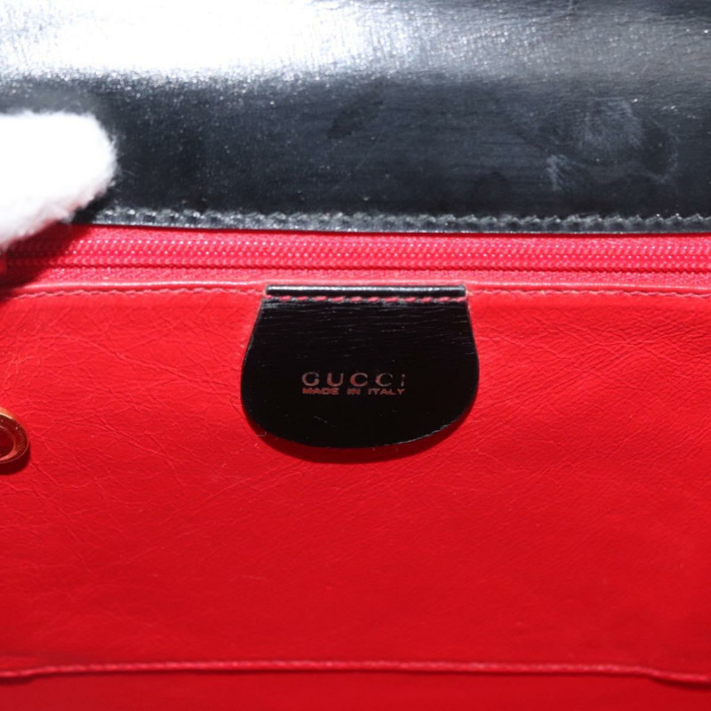 【日本直送】GUCCI Ready Lock 手提包 皮革 2way 黑色 金色 000 1951 0258 Auth mr2383A-17