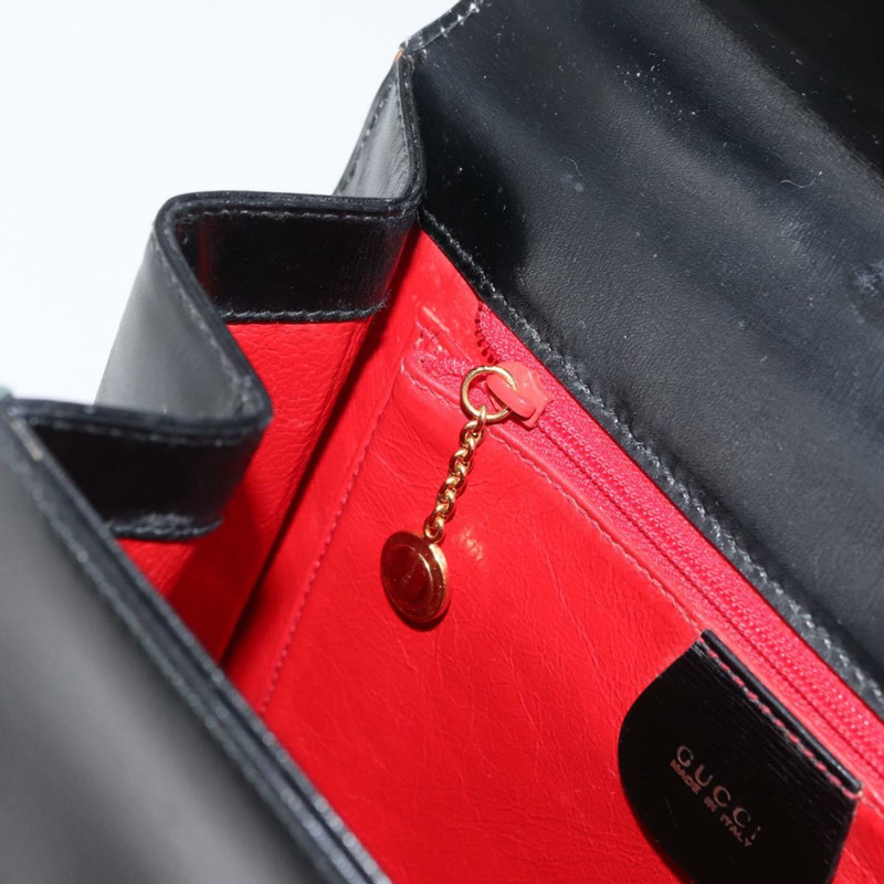 【日本直送】GUCCI Ready Lock 手提包 皮革 2way 黑色 金色 000 1951 0258 Auth mr2383A-21