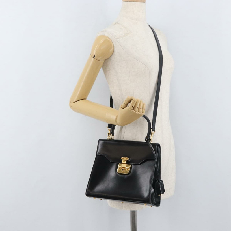 【日本直送】GUCCI Ready Lock 手提包 皮革 2way 黑色 金色 000 1951 0258 Auth mr2383A-24