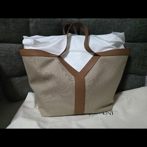 [全新] Saint Laurent YSL Y Tote 帆布拼皮革