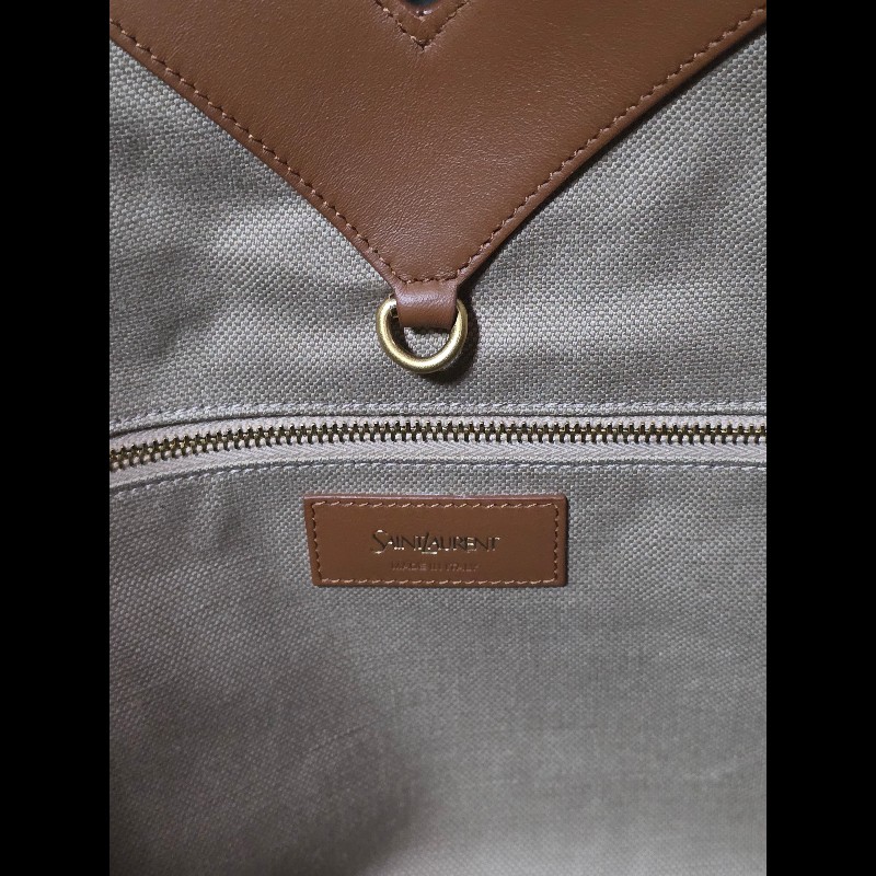 [全新] Saint Laurent YSL Y Tote 帆布拼皮革-6