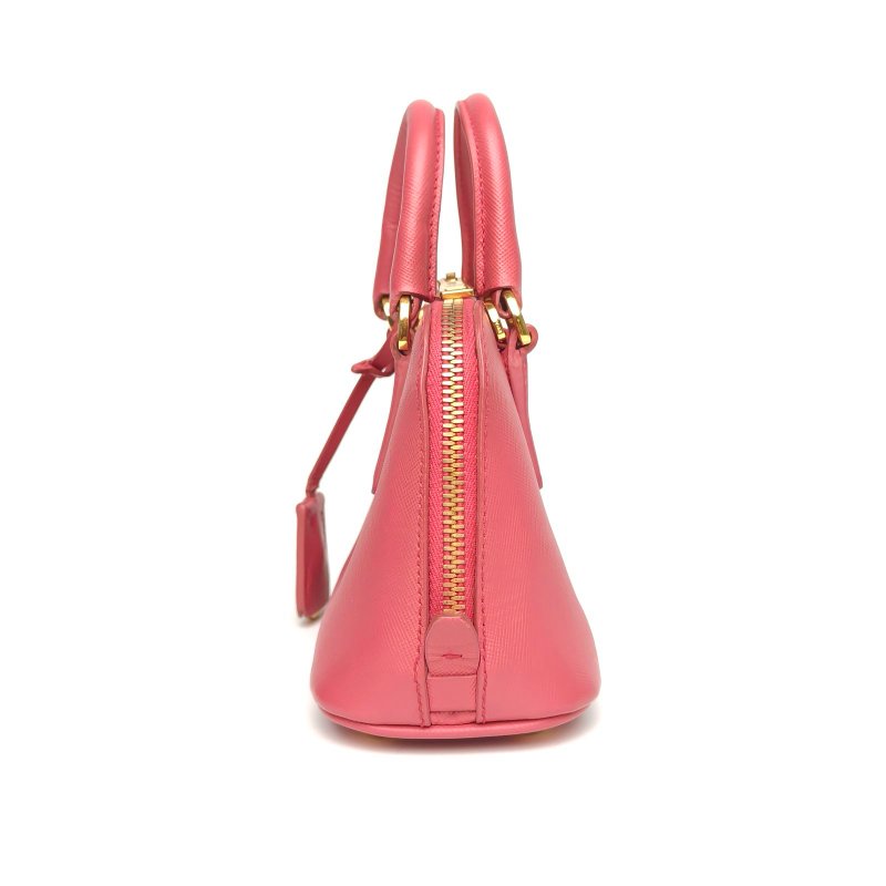 PRADA tophandle貝殼包Mini粉色牛皮肩背包-1