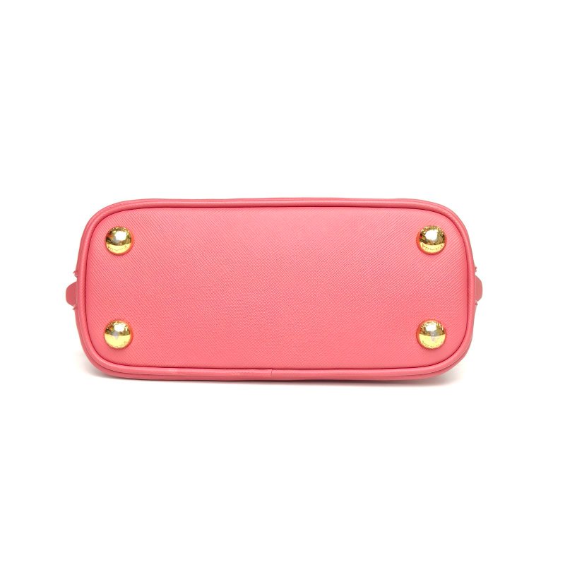 PRADA tophandle貝殼包Mini粉色牛皮肩背包-4