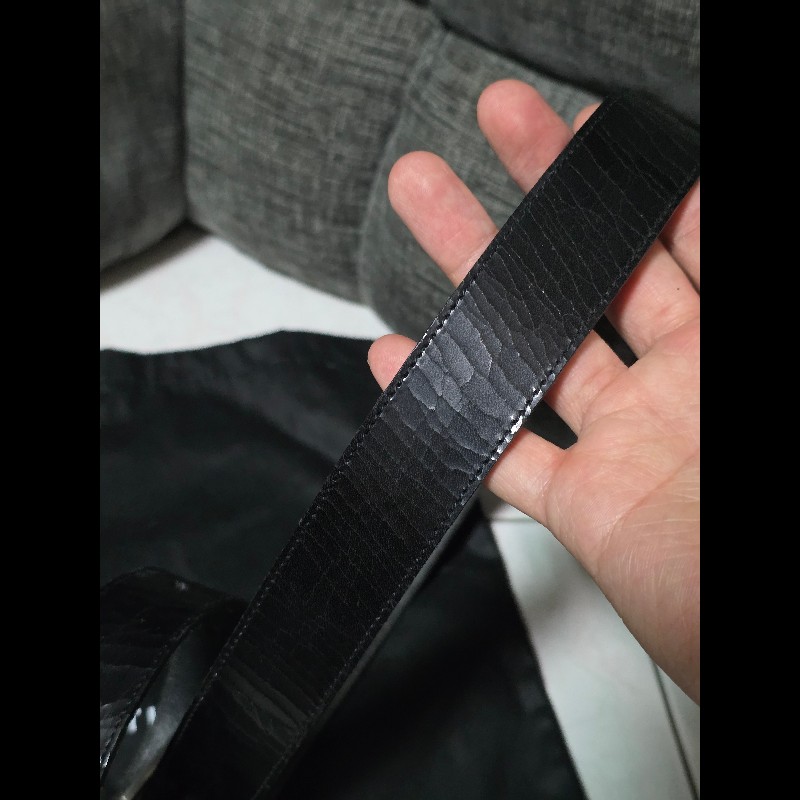 [全新] Saint Laurent YSL 爆裂紋皮帶 95cm-1