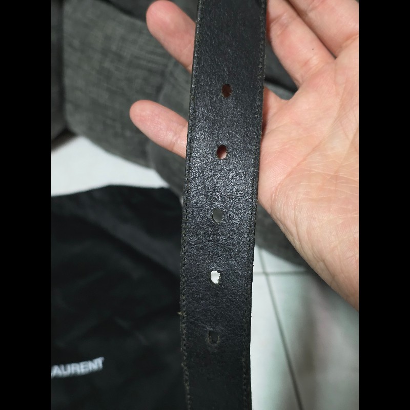 [全新] Saint Laurent YSL 爆裂紋皮帶 95cm-3