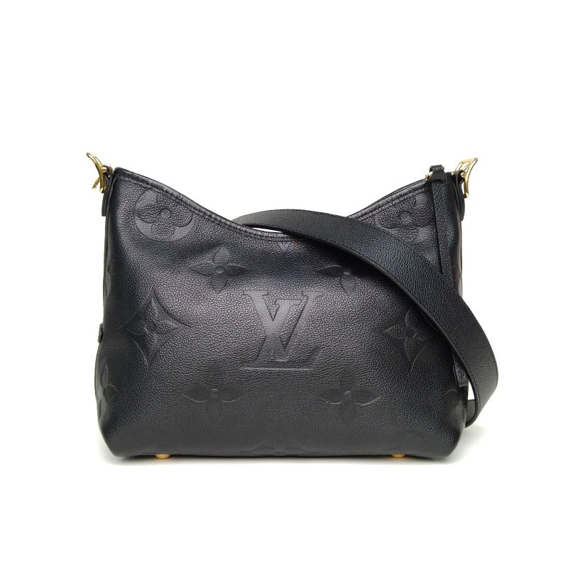 LOUIS VUITTON CARRYALL小號29配子袋黑色牛皮金扣晶片肩背包-2