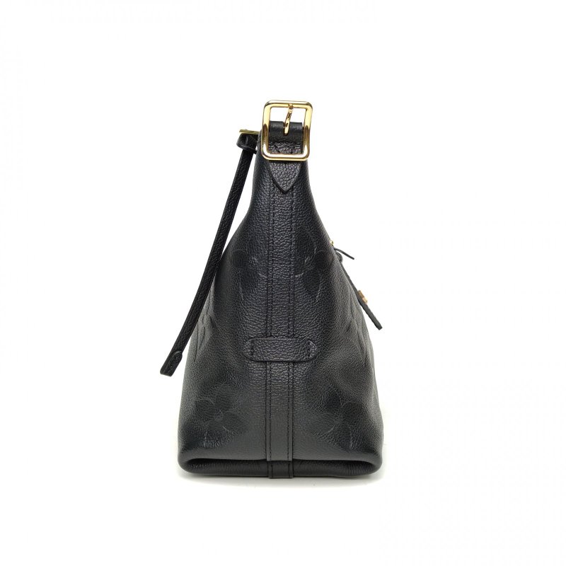 LOUIS VUITTON CARRYALL小號29配子袋黑色牛皮金扣晶片肩背包-3