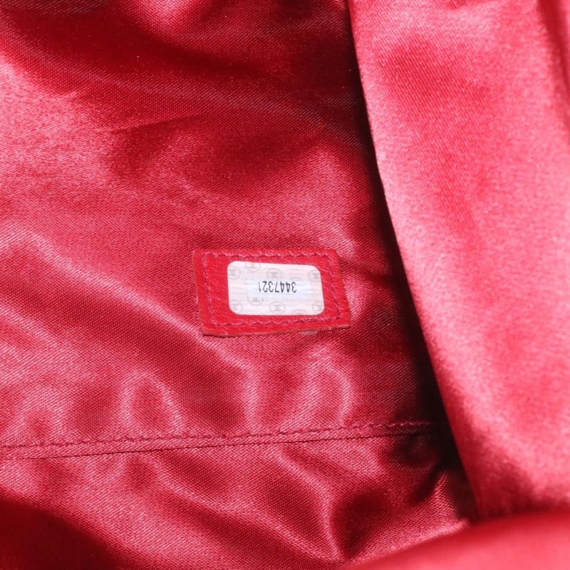 【日本直送】香奈兒 (CHANEL) 鏈 COCO 標誌超模款單背包 魚子醬皮 紅色 CC 正品 am2162gSAV-10