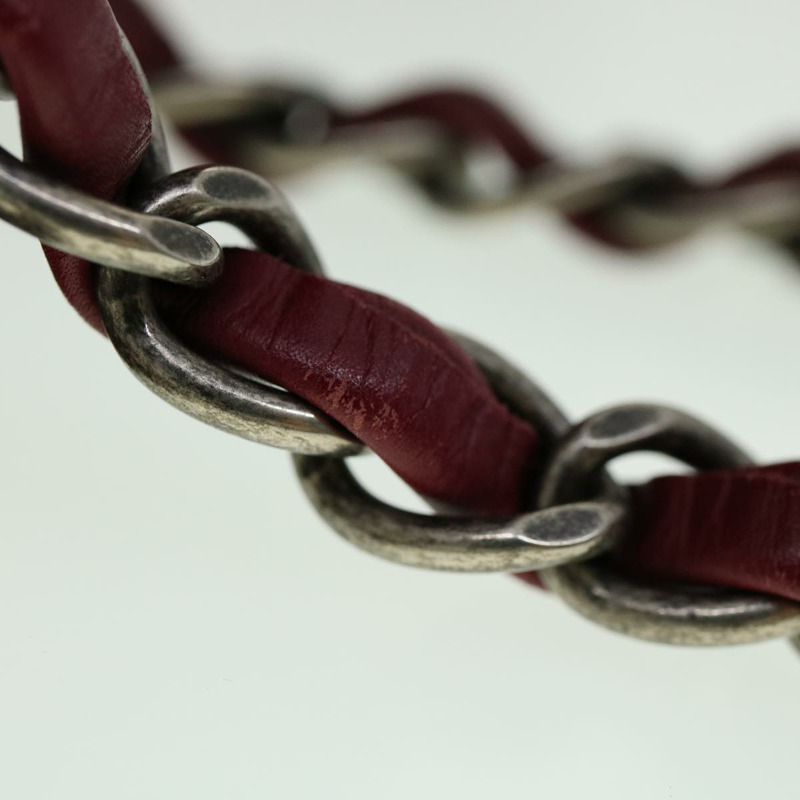 【日本直送】香奈兒 (CHANEL) 絎縫鏈條雙肩包，羊皮材質，波爾多紅 CC 標誌，貨號 30736SAV-7