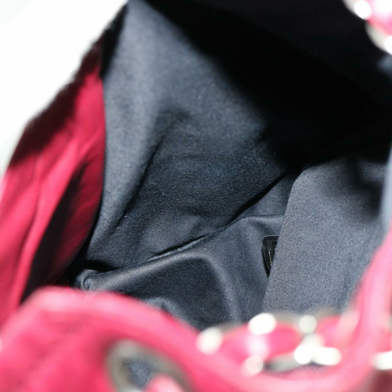 【日本直送】香奈兒 (CHANEL) 絎縫鏈條雙肩包，羊皮材質，波爾多紅 CC 標誌，貨號 30736SAV-20