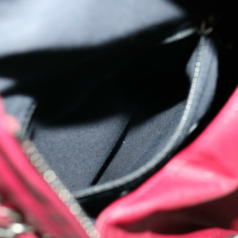 【日本直送】香奈兒 (CHANEL) 絎縫鏈條雙肩包，羊皮材質，波爾多紅 CC 標誌，貨號 30736SAV-23