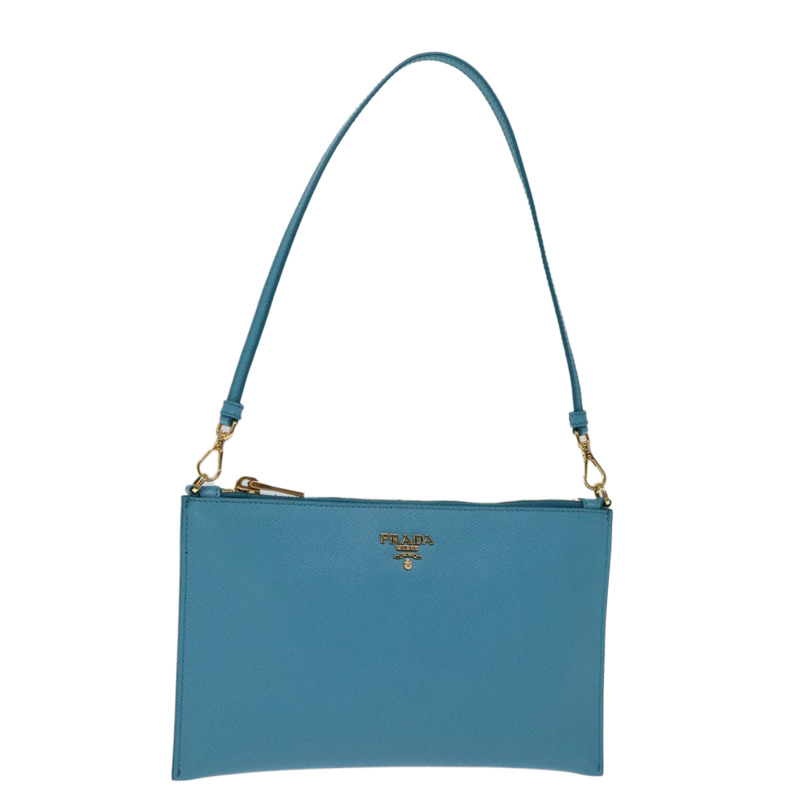 【日本直送】PRADA 配件包 Safiano 皮革 藍色 Auth 71575SAV-0