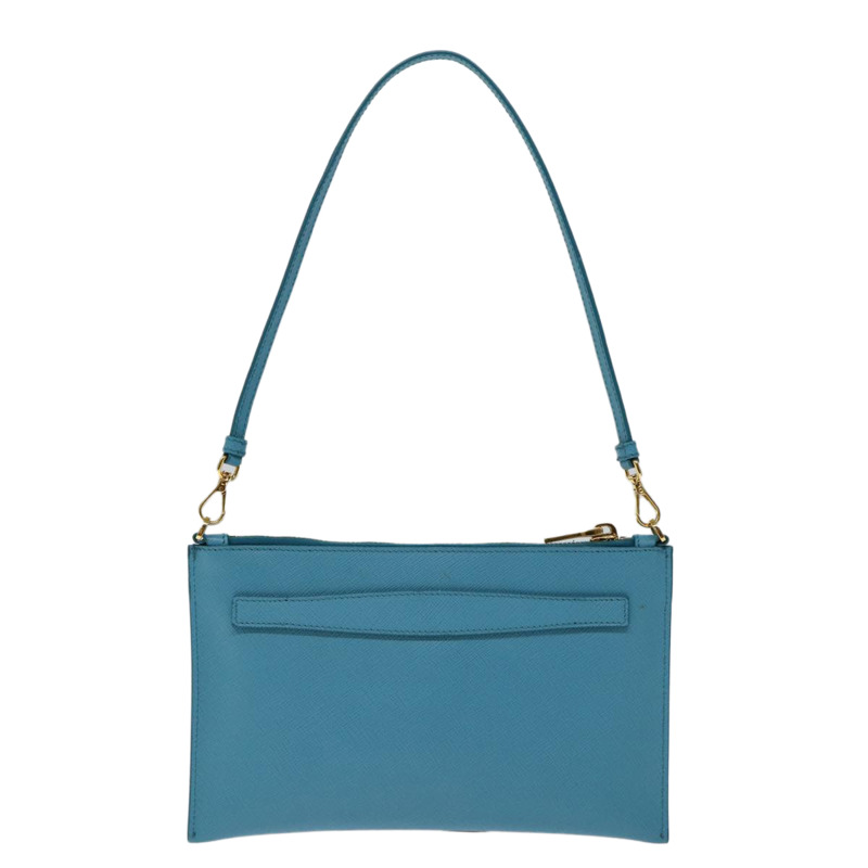 【日本直送】PRADA 配件包 Safiano 皮革 藍色 Auth 71575SAV-1