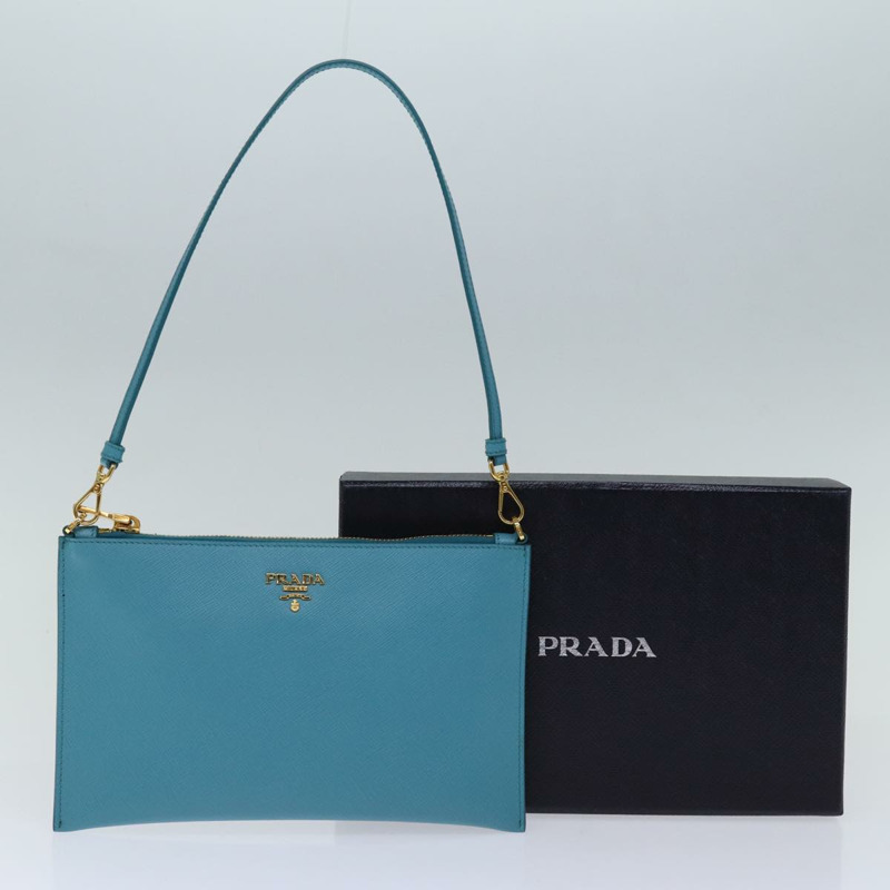 【日本直送】PRADA 配件包 Safiano 皮革 藍色 Auth 71575SAV-11