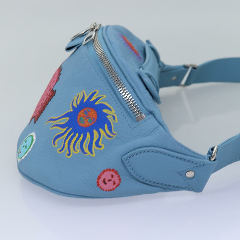 【日本直送】路易威登 Taurillon Monogram Maxi 腰包 淺藍色 M21715 正品 76433SM-3