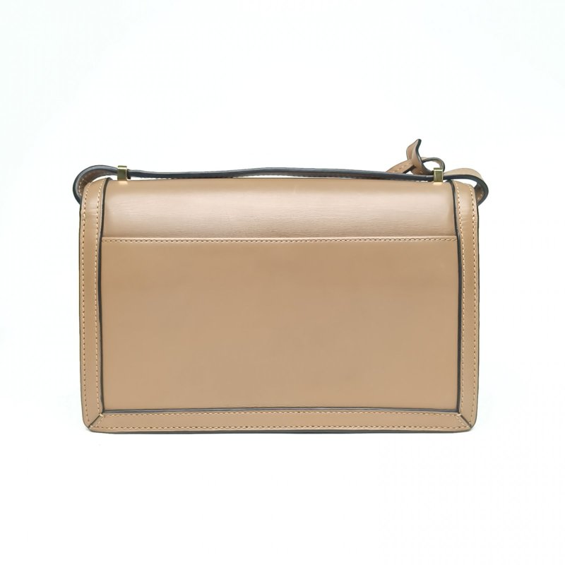 LOEWE Barcelona巴賽隆納中號咖啡色牛皮金扣肩背包-2